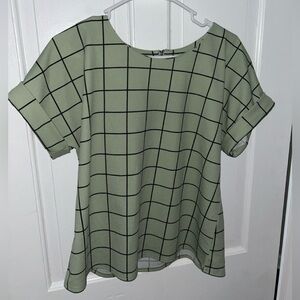 Green Work Blouse, Size Small